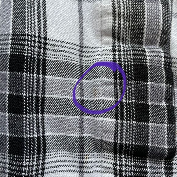 Sam Edelman Black and White Riley Flannel Boyfriend Shirt - Size: Small - Picture 11 of 14